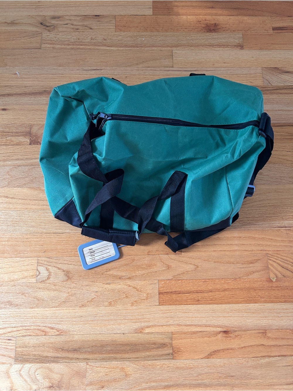 Green Men's Duffel Bag with Black Straps